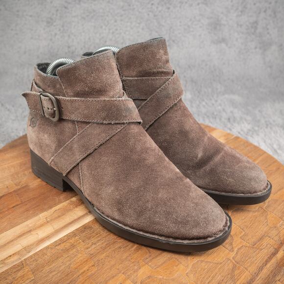 Born Women's Trinculo Boot Sz 6.5 Block Heel Distress Brown Leather Boho Bootie - Picture 1 of 7